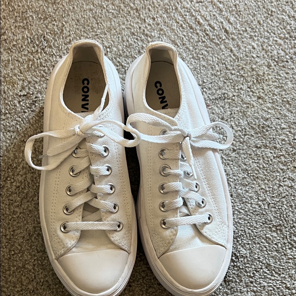 Converse All-White Lace-Up Sneakers